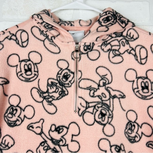 Mickey Mouse Disney Junior's Fleece Hoodie 1/4 Zip Pullover Casual Size Small - Picture 5 of 14